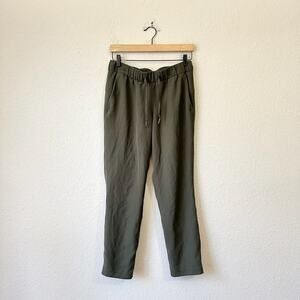 LULULEMON On The Fly Pants Greenish Gray High Rise Ankle Performance